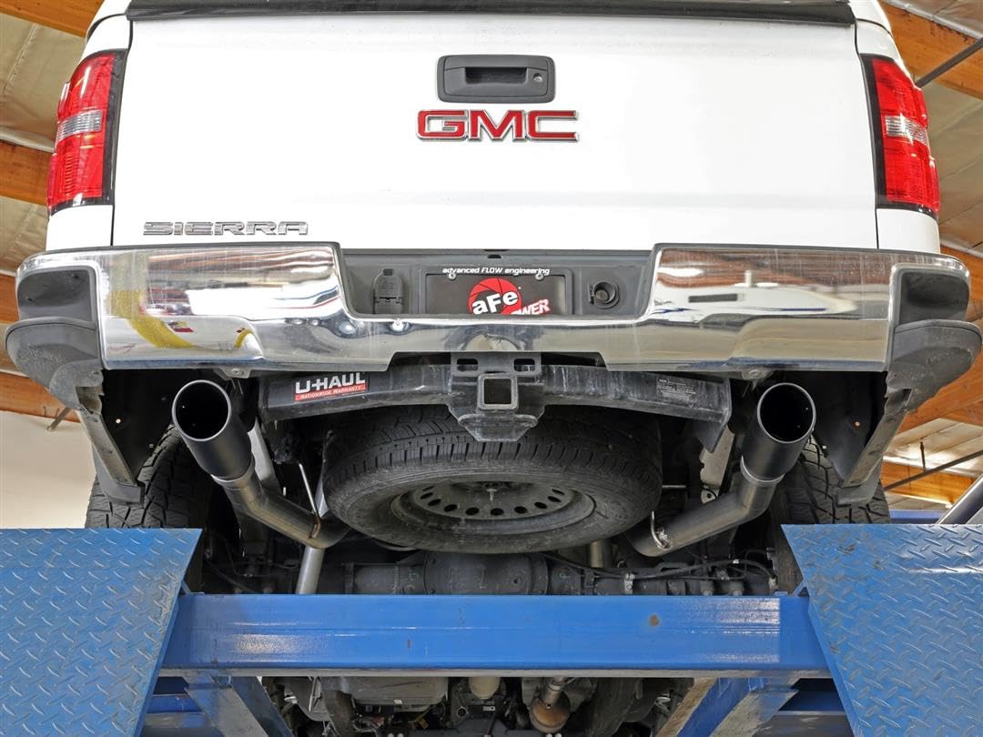 Apollo GT Series aFe POWER 49-44135-B 3" Cat-Back Exhaust System, Dual Black Tip, Stainless Steel, fits GM Trucks