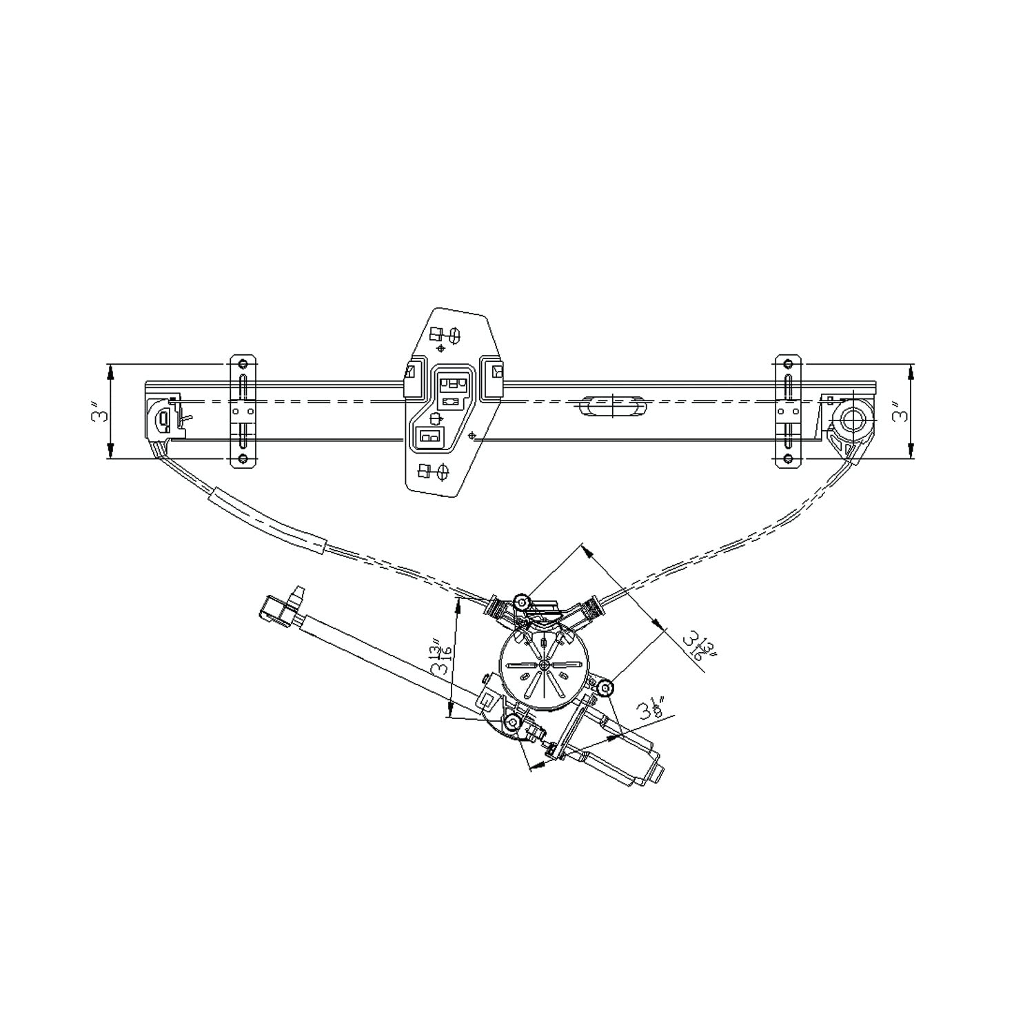 Power Window Motor and Regulator Assembly TYC 660502 Rear Left-Side Compatible with 2003-2008 Honda Pilot