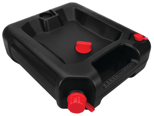 16-Quart Performance Tool W4077 Oil Drain Container, Deep Drain Well, Integrated Handle, Sealing Rubber Gaskets, Black