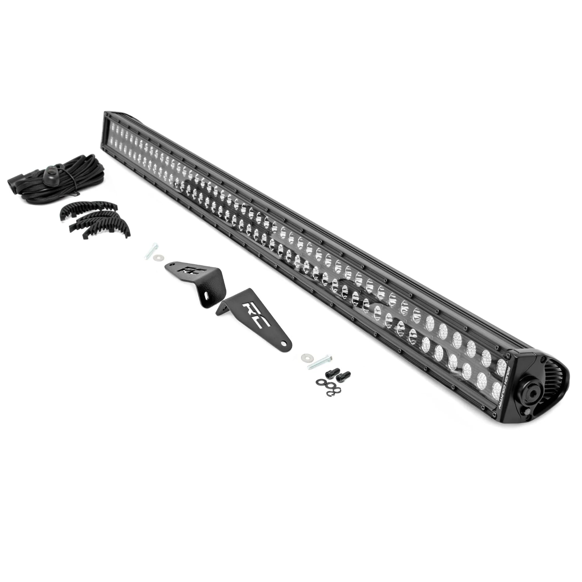 50" Rough Country Dual Row LED Light Bar for Can-Am Defender HD - Upper Windshield Mount, 23,040 Lumen Spot/Flood Combo, IP67 Waterproof Off-Road Lighting