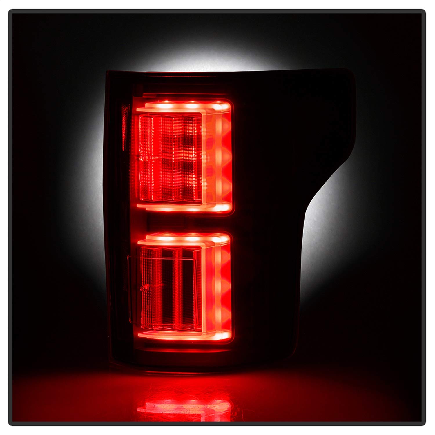 Ford F150 Spyder 5085955 2018-2019 Light Bar LED Tail Lights (not compatible with rear blind spot sensor models) - Reverse-3157(Not Included) - All Black