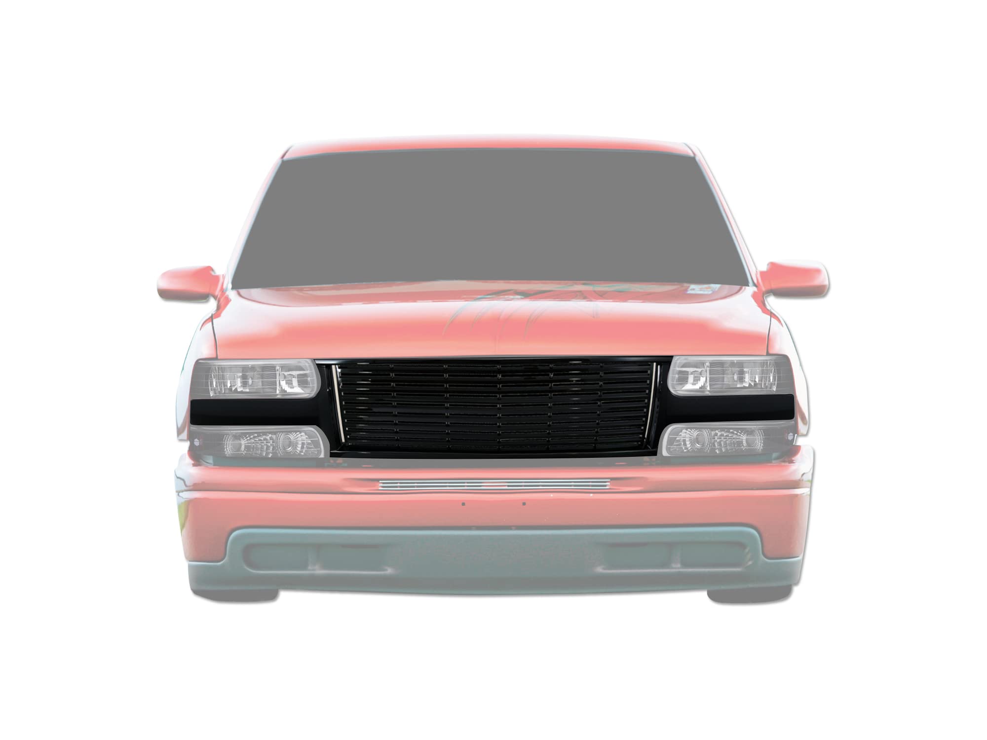 7147355 Armordillo USA Horizontal Front Hood Grille - Gloss Black Fits 2000-2006 Chevy Suburban
