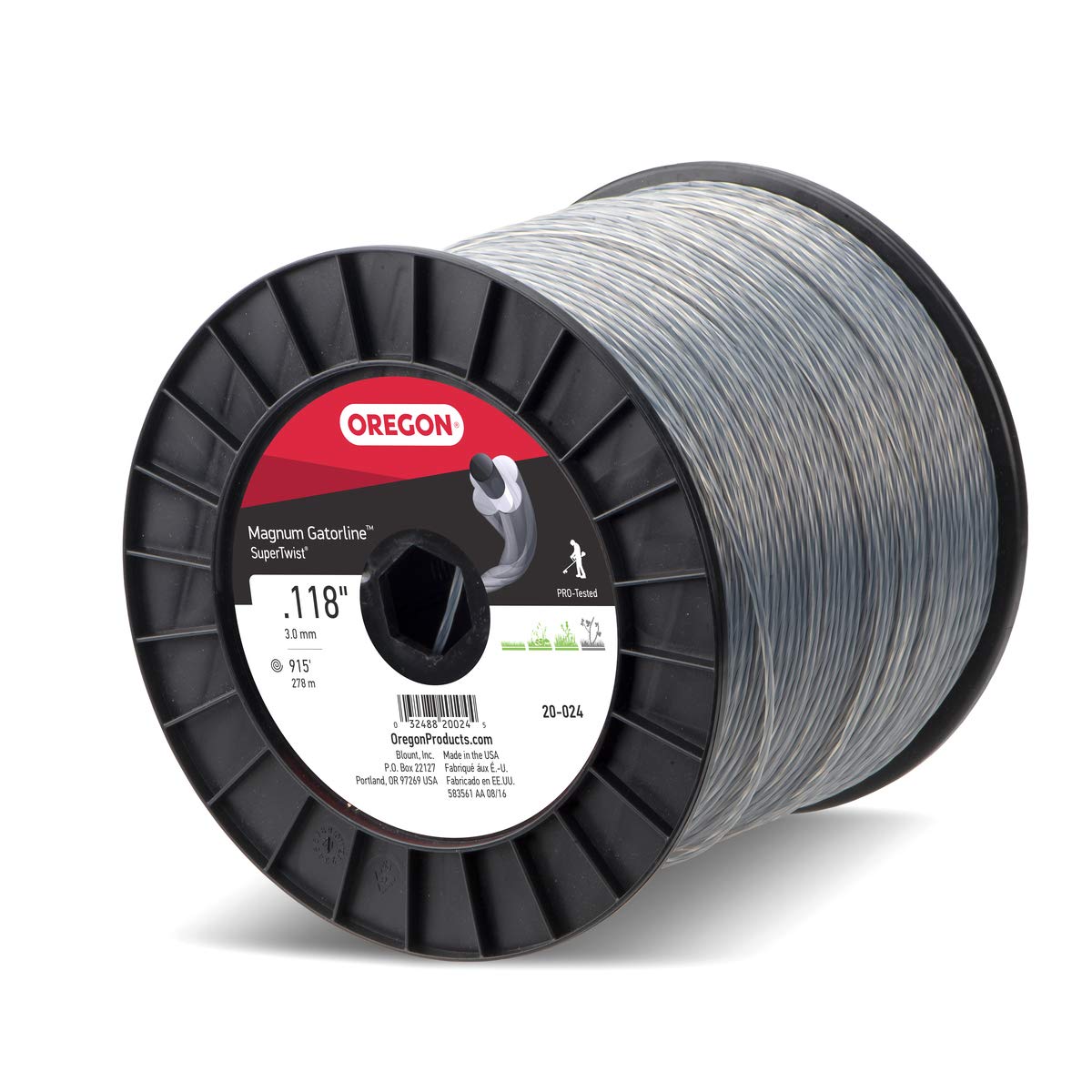 Oregon Gatorline 20-024 Super-Twist Magnum 5-Pound Spool of .118-Inch-by-915-Foot String Trimmer Line