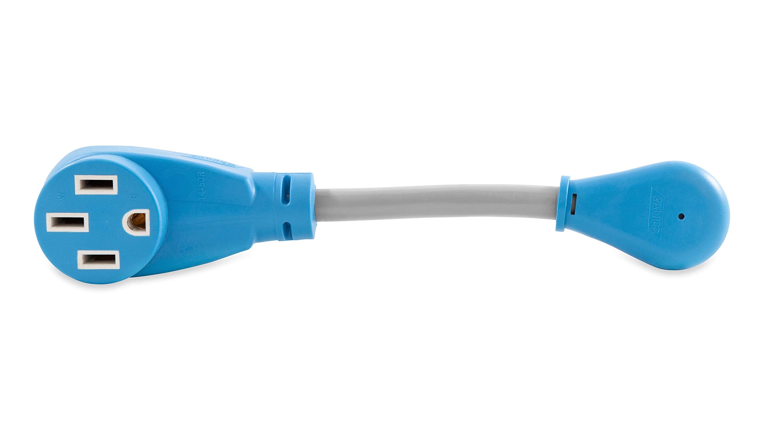 PowerGrip Camco Dogbone Adapter | Features Heavy-Duty PVC Sheath Construction, a 15-AMP Male and a 50-AMP Female Connection, and is Rated for 125 Volts (55446)