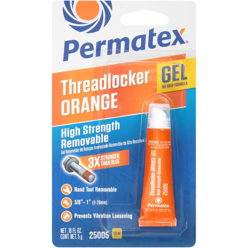 Permatex High Strength Removable Orange Gel Threadlocker, 5 g