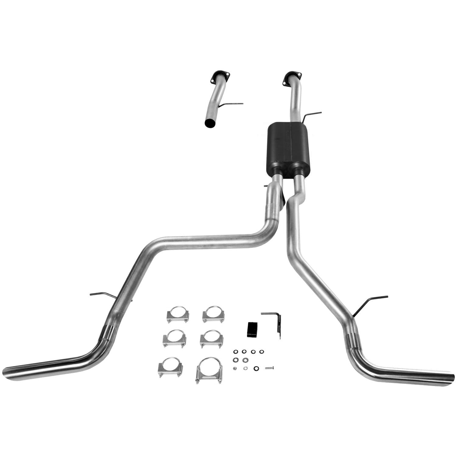 American Thunder Flowmaster 17368 Cat-Back Exhaust Kit 3 Inch Aluminized Steel 2.5 Inch Tailpipes 3 Inch Polished 304 Stainless Tips Compatible with 2000-2003 Chevy Tahoe GMC Yukon 4.8L 5.3L 2/4WD