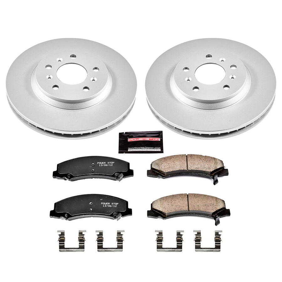 Power Stop CRK1437 Brake Rotor & Coated Ceramic Brake Pads- front For Buick Lucerne, Chevrolet Impala, Chevrolet Impala Limited, Chevrolet Monte Carlo [Model Specific]