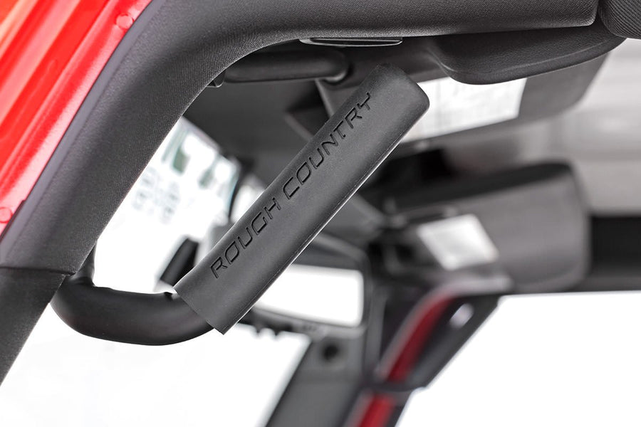 Rough Country Black Steel Front Grab Handles for 07-18 Jeep Wrangler JK - 6501