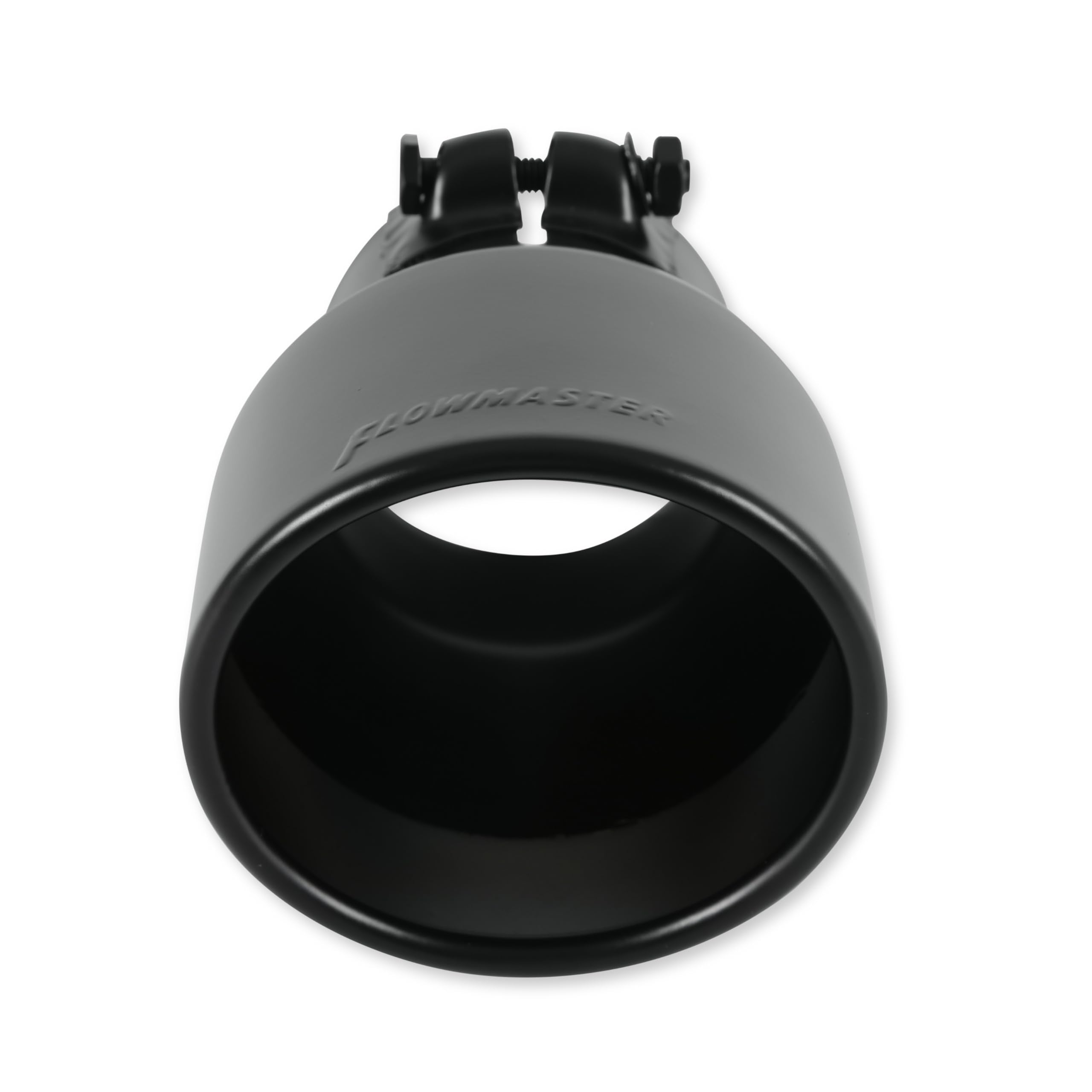 Flowmaster Exhaust Tip 15407B 4.5 Inch Angle Cut Black Ceramic Coated 304 Stainless Steel Fits 3 Inch Tubing 7 Inch Long - Clamp On - Sold Individually