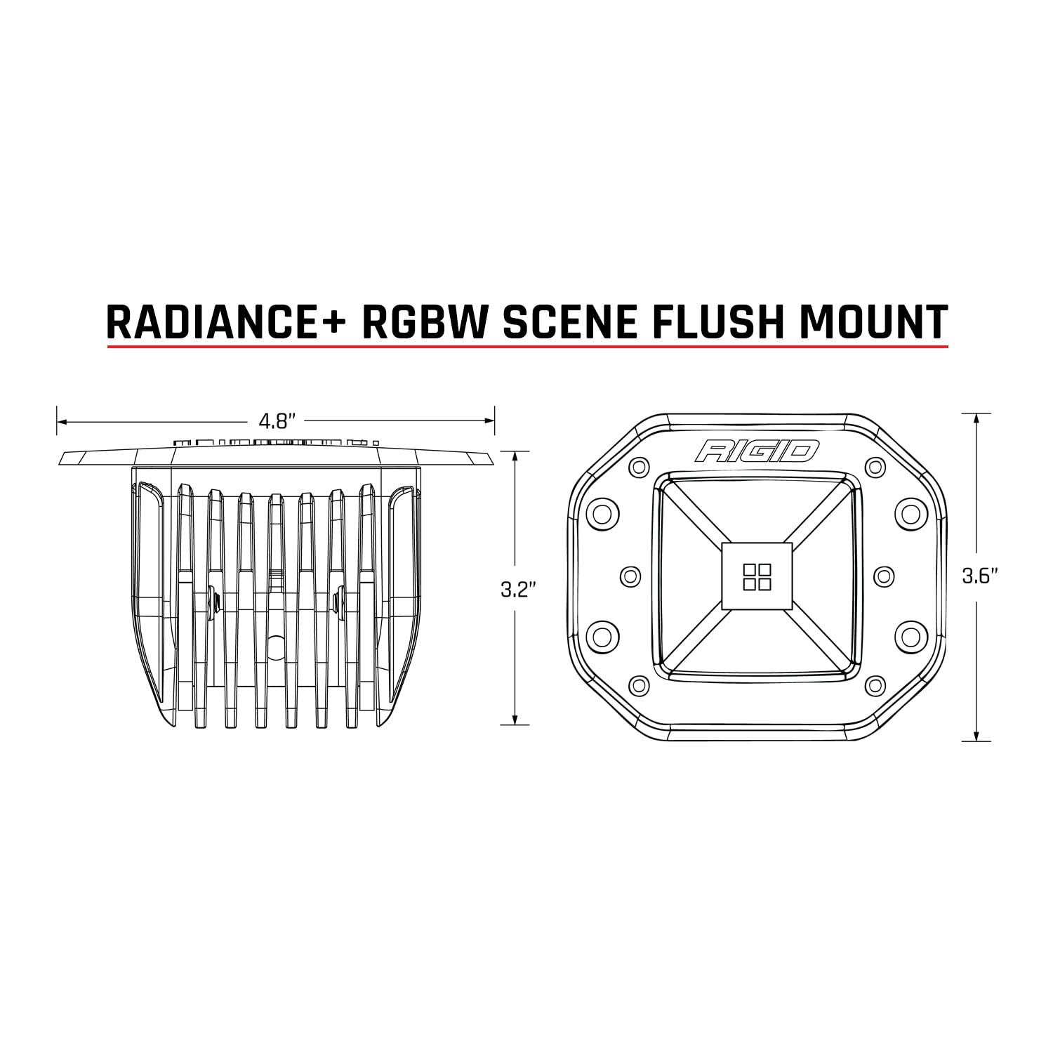 Radiance+ RIGID INDUSTRIES 682153 Scene RGBW Flush Mount | Pair