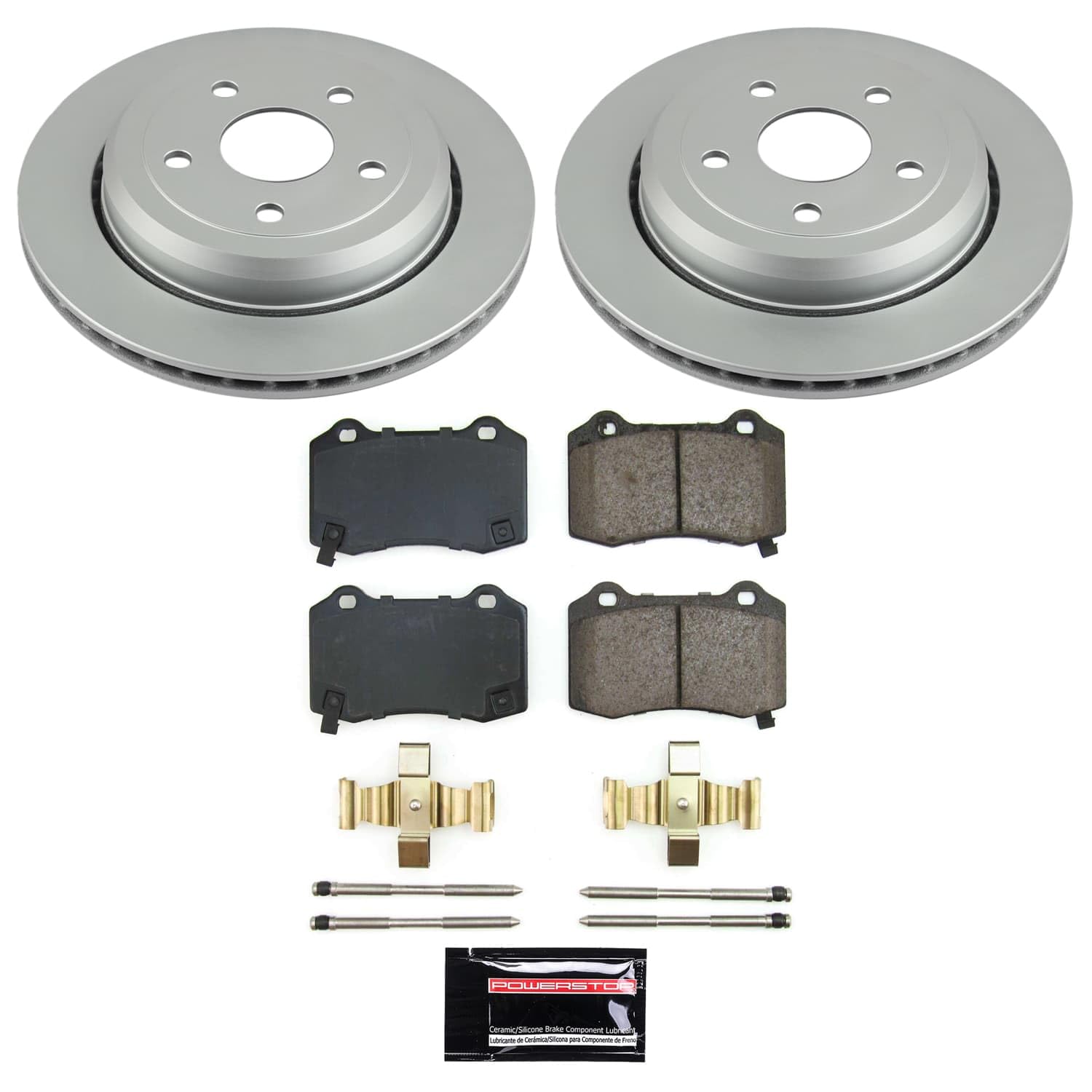 Power Stop CRK9148 Brake Kit For Dodge Durango 2022-2023 Rear Geomet Coated Brake Rotors and Pads