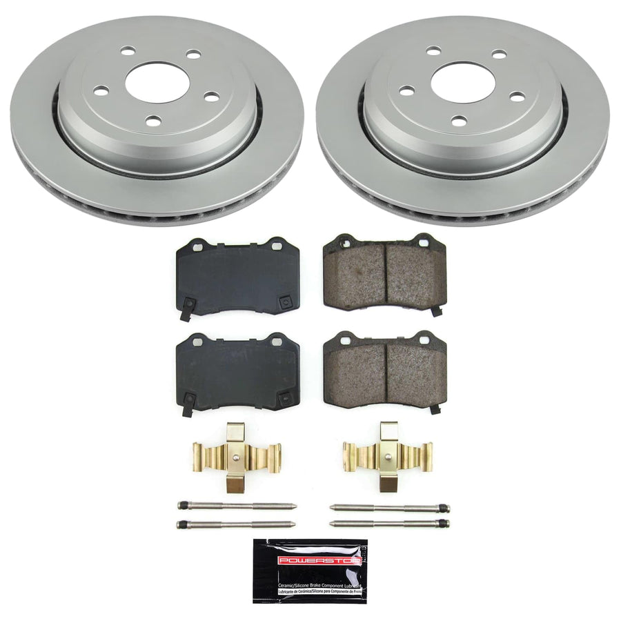 Power Stop CRK9148 Brake Kit For Dodge Durango 2022-2023 Rear Geomet Coated Brake Rotors and Pads