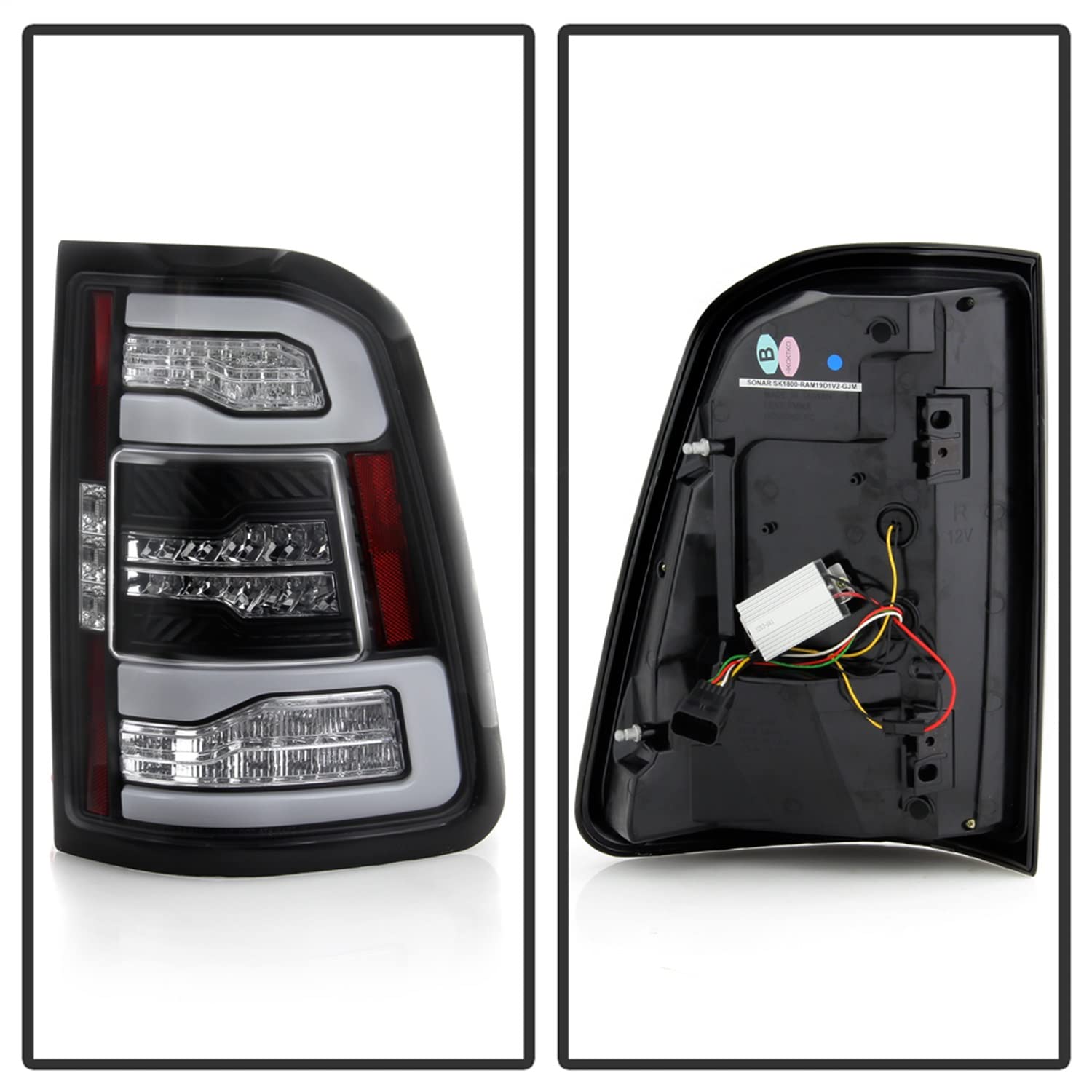 Euro Style Spyder Tail Lights (ALT-YD-DR19HAL-SEQ-BK)
