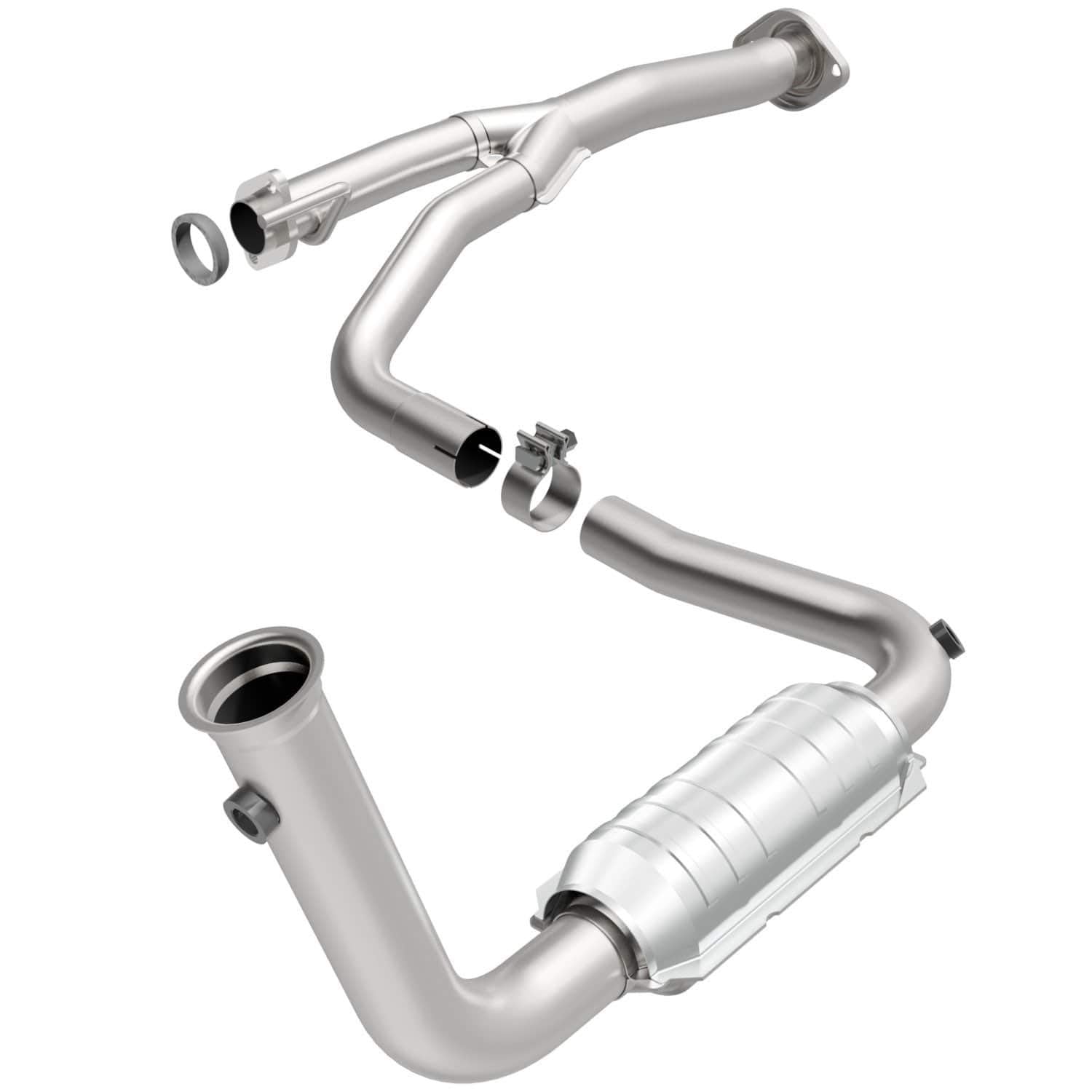 MagnaFlow HM Grade Direct-Fit Catalytic Converter Federal/EPA Compliant 93382 - Stainless Steel 2.5in Main Piping, 21.5in Overall Length, Pre-and-Post Converter O2 Sensor - Liberty HM Replacement