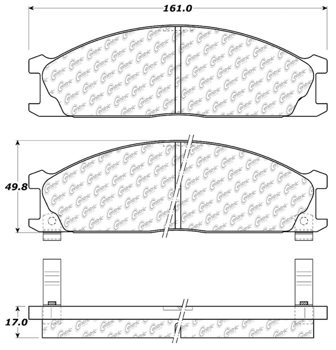 Centric Premium 301.03330 Ceramic Brake Pads with Shims and Hardware