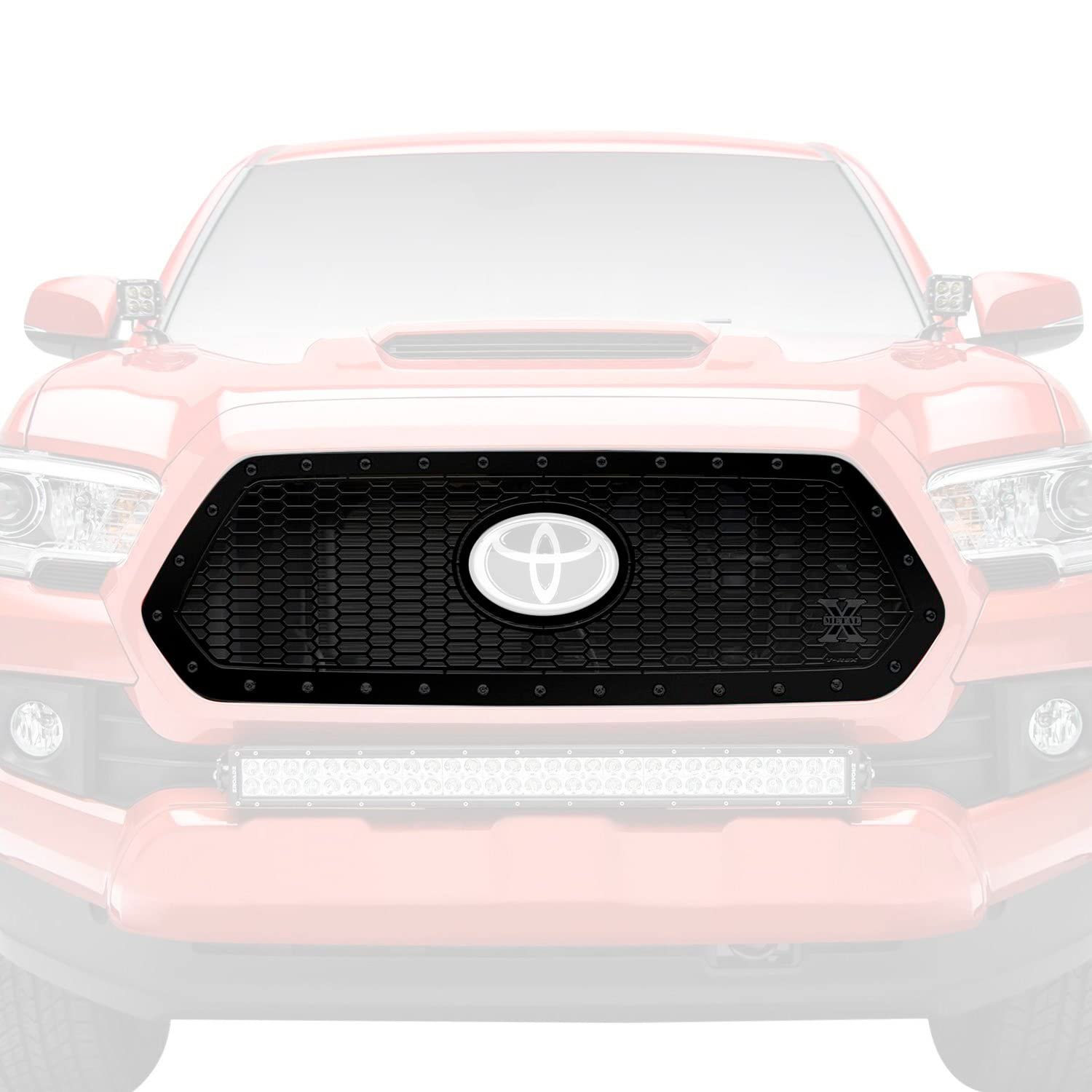 Stealth Laser Compatible with Tacoma X Grille (2018-2021), Black, 1 Pc, Insert, Black Studs, Does Not Fit Vehicles with Camera - PN #7719511-BR