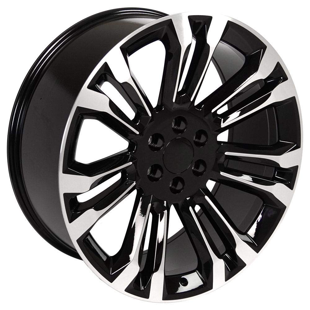 24 Inch OE Wheels CV43B Rim Fits Silverado 1500 Style 6x139.7 24x10 Gloss Black Machined - Hollander 5666 (1)