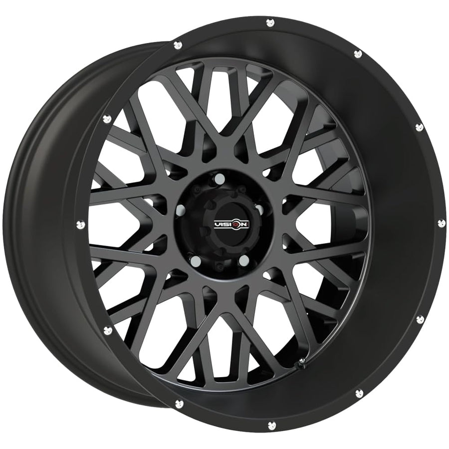 Grey VISION OFF-ROAD ROCKER Wheel with Anthracite Satin Black Lip (0 x 9. inches /5 x 127 mm, 10 mm Offset)