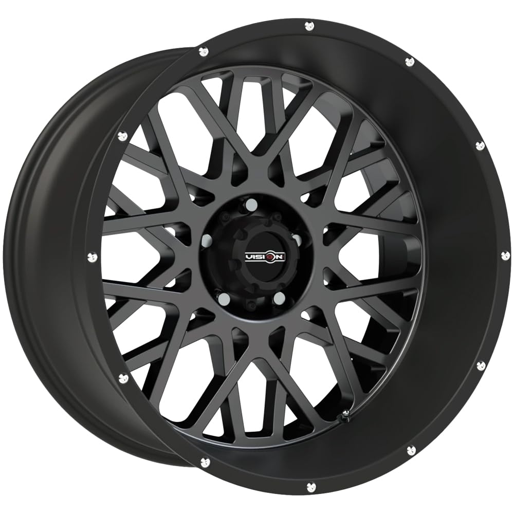 18x9 Vision Rocker Gray Black Wheel / Rim 5x5.5 with a 12mm Offset and a 108 Hub Bore. Partnumber 412-8985ABL12