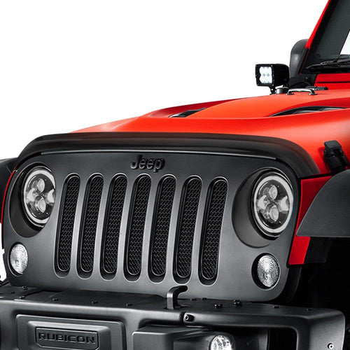 Hood Bug Deflector Rugged Ridge for Jeep Wrangler JK/JKU | Acrylic, Smoke | 11350.02 | Fits 2007-2018 Jeep Wrangler JK/JKU