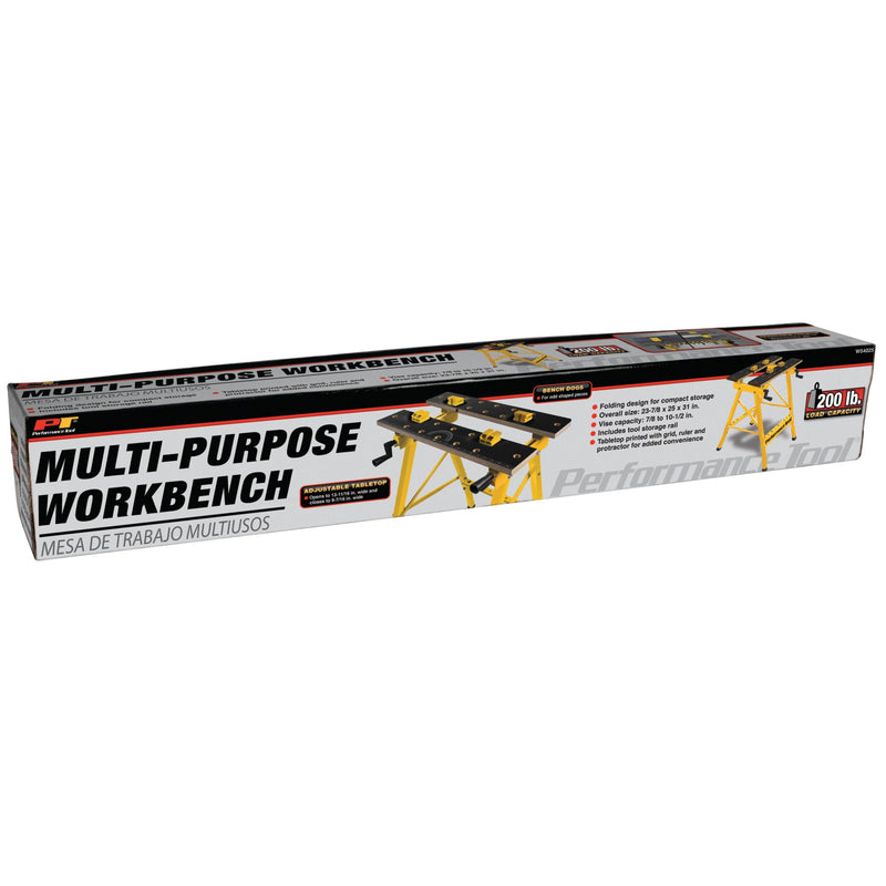W54025 Performance Tool Portable Multipurpose Workbench and Vise (200 lbs Capacity) , Yellow