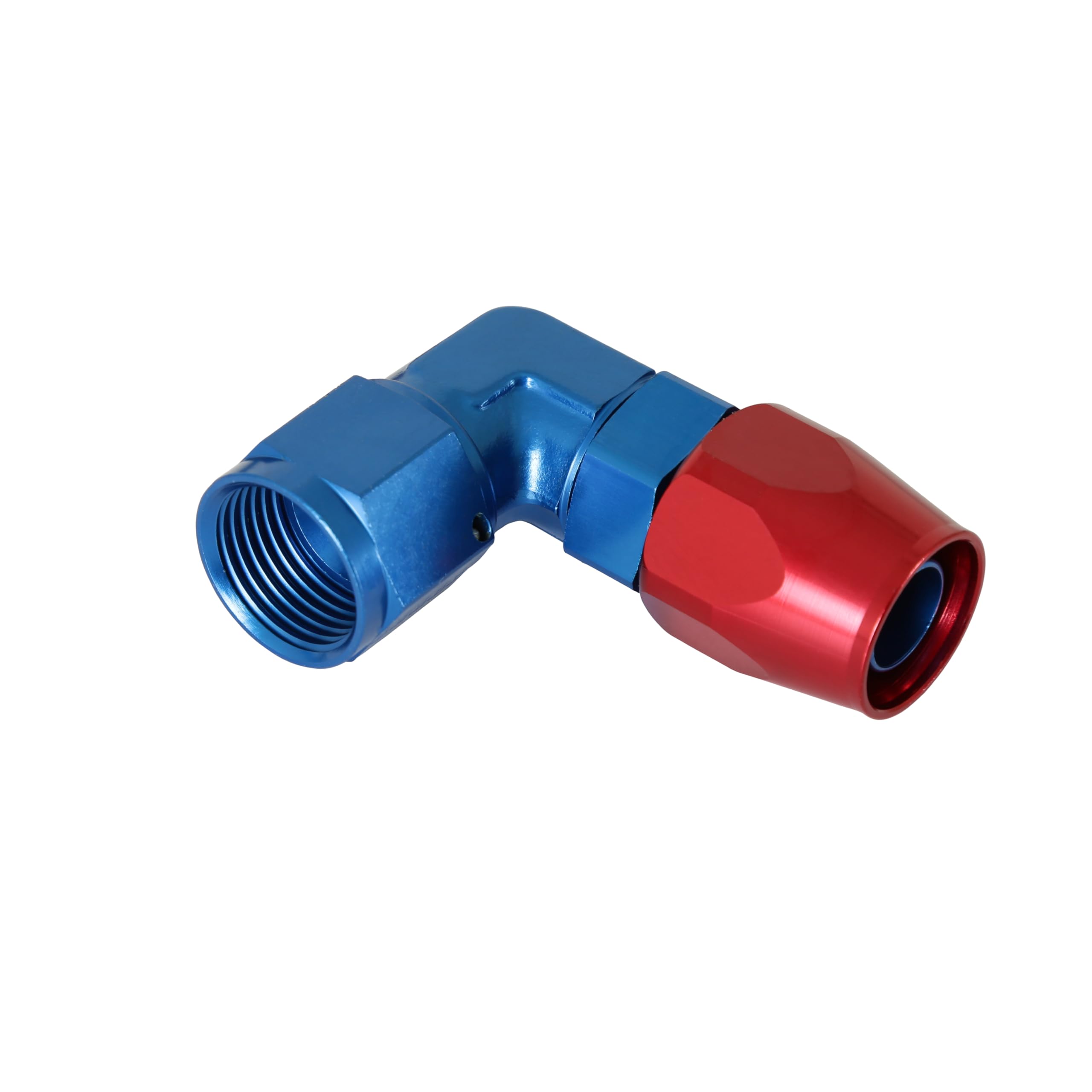 Earl's 90 Degree Swivel-Seal® Hose End -10 AN - Clamshell Package - Red/Blue