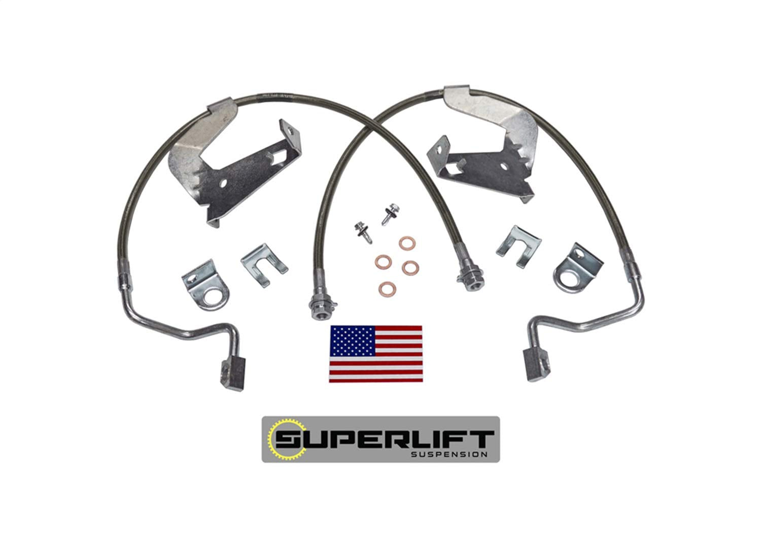 SUPERLIFT SUSPENSION RealTruck Brake Hose Kit for Ford F-250/F-350 | Front Bullet Proof Pair of Brake Hoses | 91540 | Fits 2008-2010 Ford F-250 / F-350 with 2-4" Lift Kit
