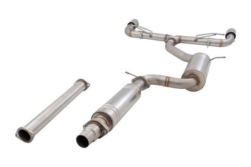 3" Cat-Back Exhaust System XFORCE for MK8 VW GTI; Brushed 304 Stainless Steel with Dual 4" Polished Tips