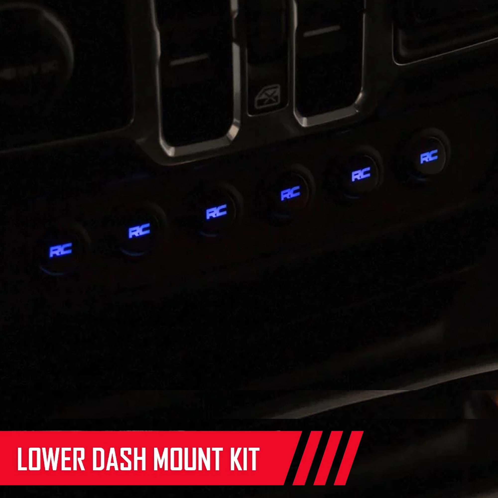 6 Gang Rough Country Lower Dash Switch Panel & Relay System - MLC-6 Light & Accessory Controller for Jeep Wrangler JL/Gladiator JT (2018-2026)