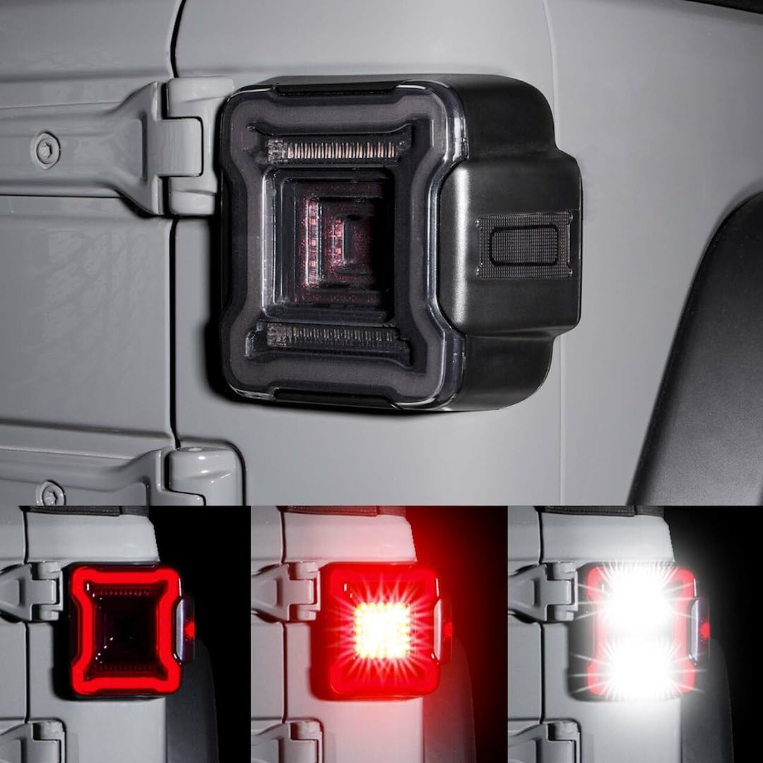 LED Smoked Lens Tail Light Kit XKGLOW for Jeep Wrangler JL with Brake Turn Reverse