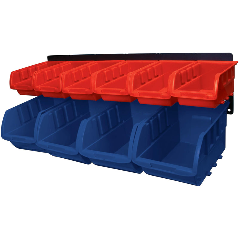 W5190 Performance Tool 10-Bin Wall Mount Storage Rack, Blue