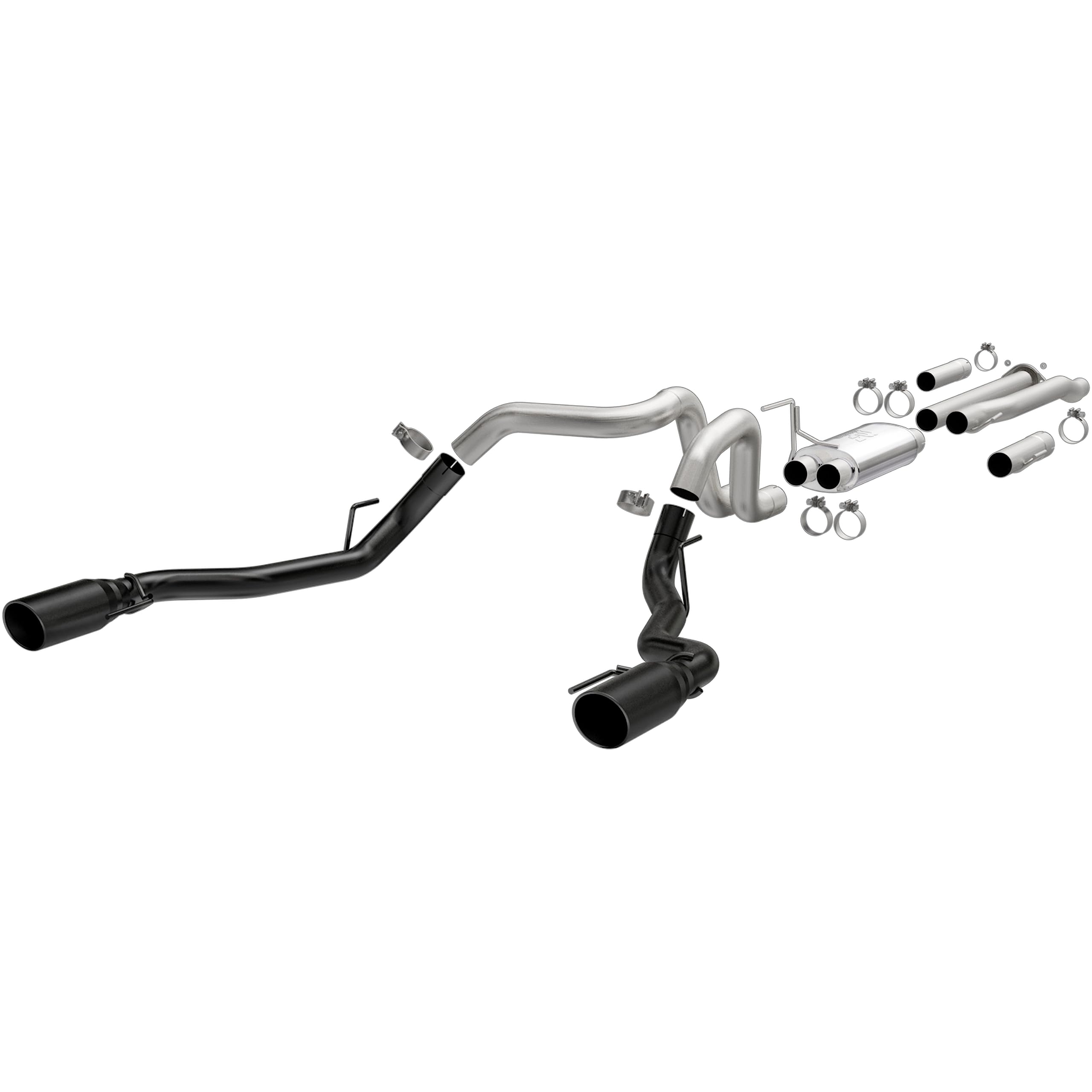 MagnaFlow Exhaust Performance System 19350: Cat-Back, Street Series, For 2017-2020 Ford F-150 Raptor 3.5L, Dual Split Rear Exit Style, Black Coated