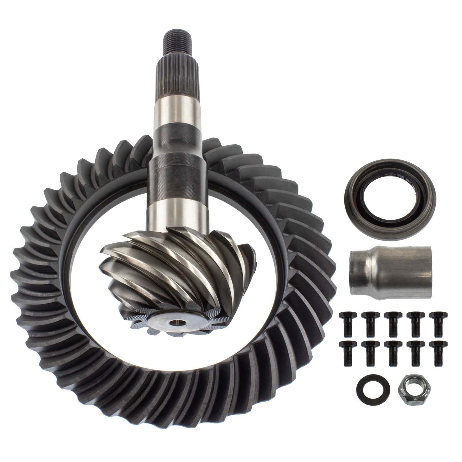 Differential Ring & Pinion Motive Gear D44-355HD, For Dana 44 HD, Gear Ratio: 3.55, 10-Bolt, 29 Spline, 1.625 Pinion Shaft & 39 Ring Gear Teeth - Fits Chevrolet, Dodge, and Jeep, Replaces: 707381-3X