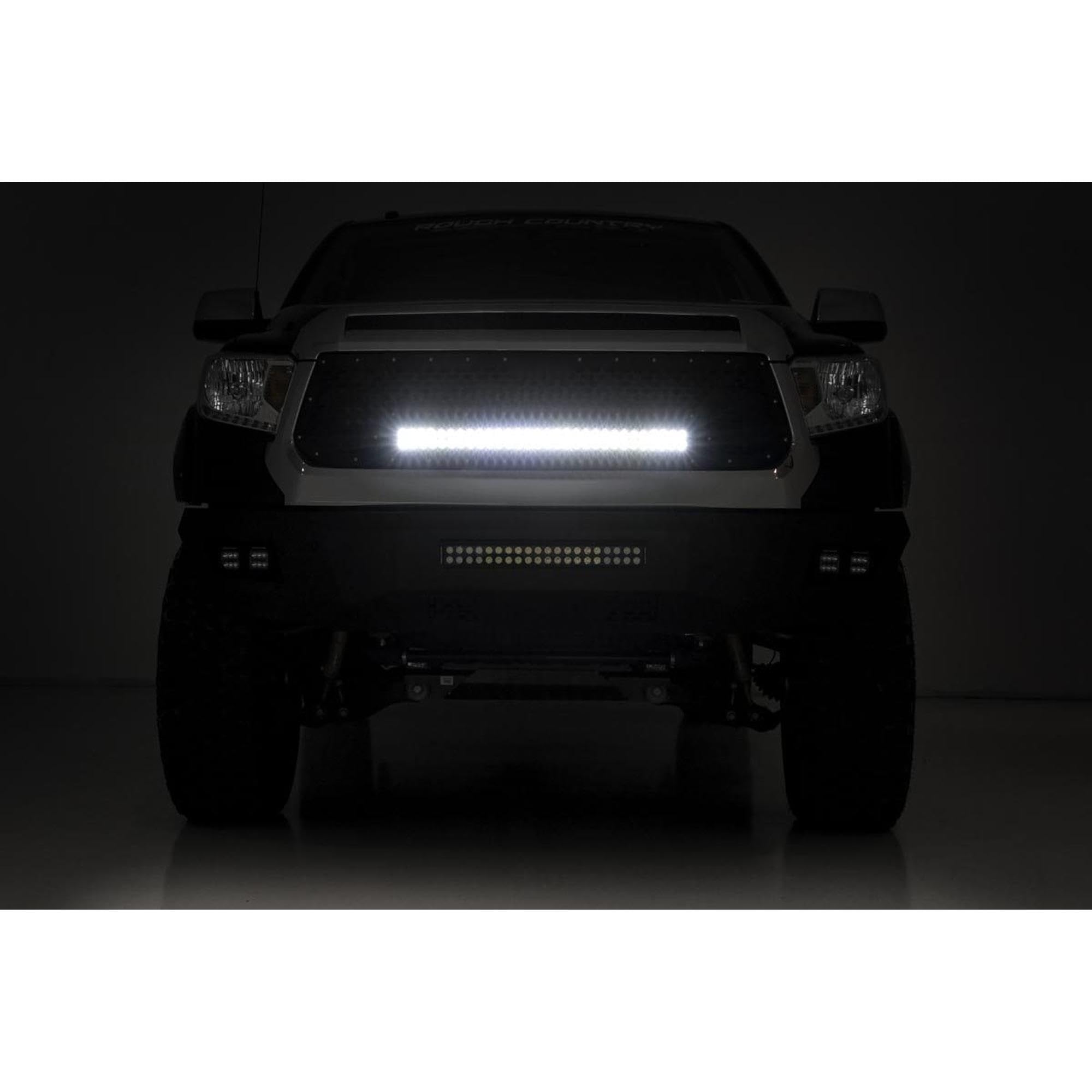 Mesh LED Light Rough Country with Amber DRL Light Grille Insert for Toyota Tundra (2014-2017)