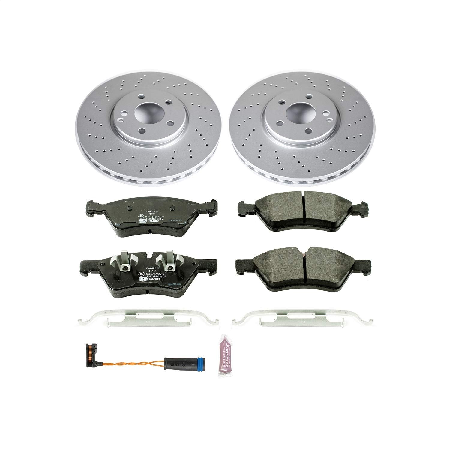 Power Stop ESK6357 Euro-Stop Front Brake Kit For Mercedes-Benz E350 2007-2009, Mercedes-Benz E550 2007-2009 [Model Specific]