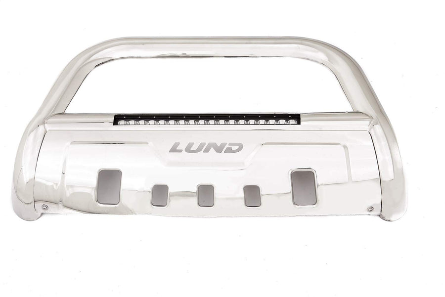 Lund RealTruck 47021203 Polished Stainless Steel Bull Bar with Integrated 20" LED Light Bar for 2011-2018 Silverado & Sierra 2500 HD, 3500 HD