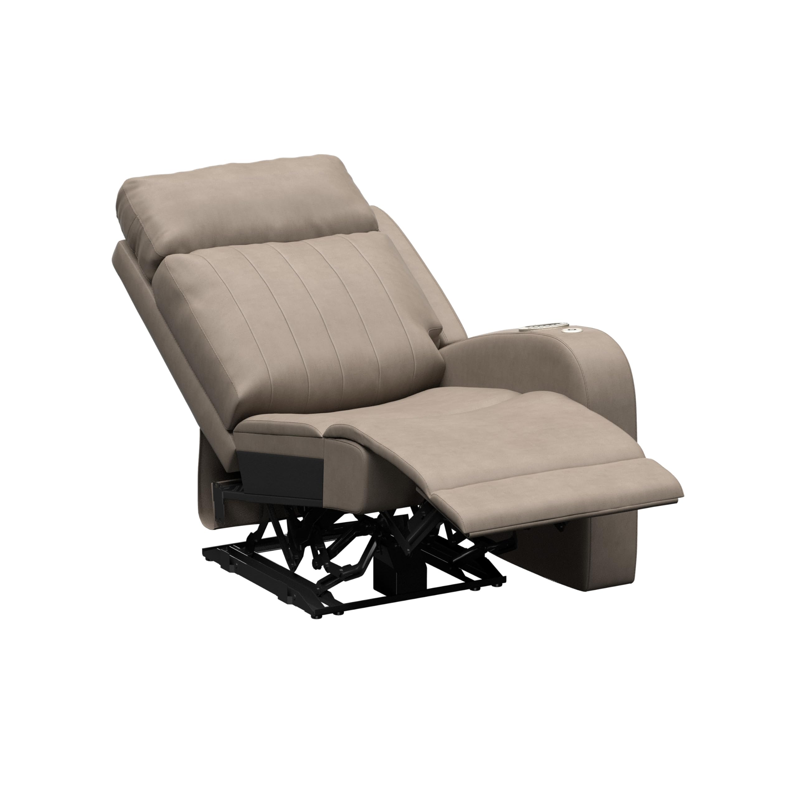 THOMAS PAYNE Driftwood Signature Seismic Series RV Theater Seating Left Arm Recliner with Power Adjustable Lumbar, Headrest, Reclining, Heating, Massage, Integrated Cupholder Controls - 2024044197