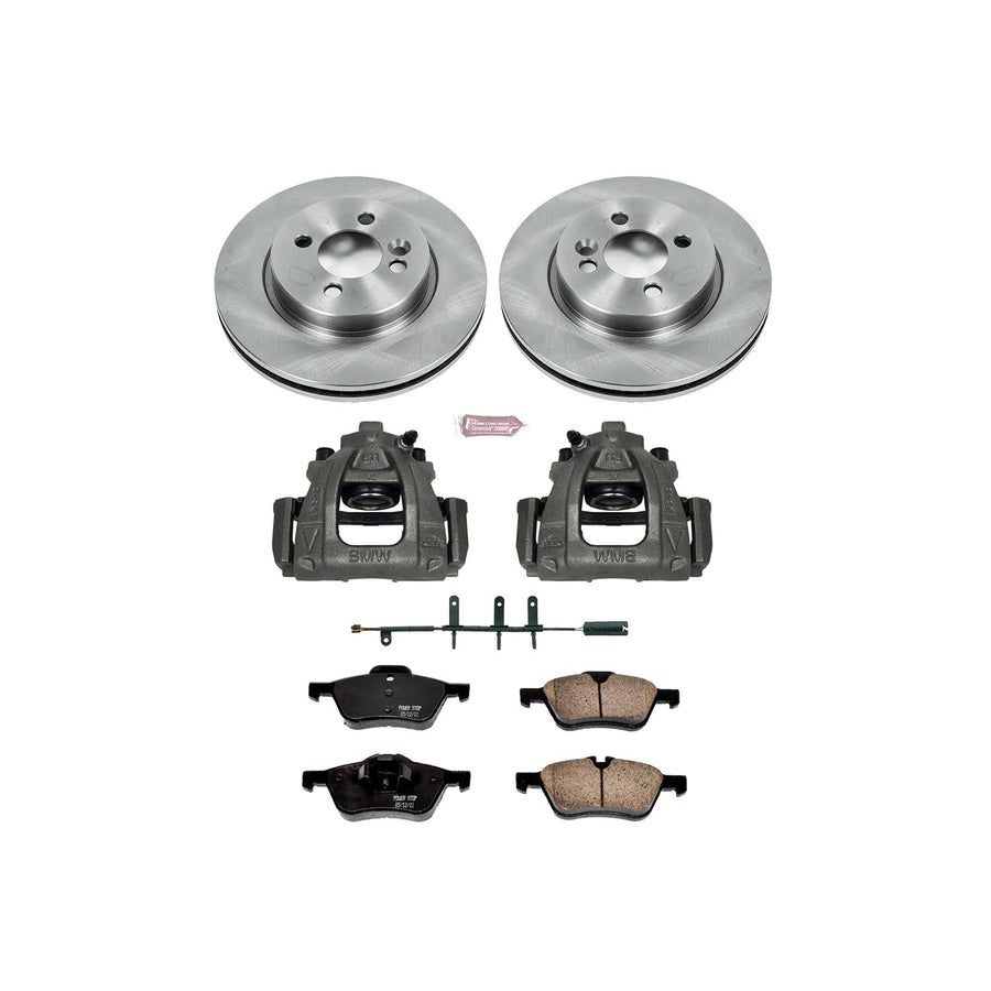 Power Stop KCOE5780 Replacement Autospeciality Front Caliper Kit- OE Rotors, Ceramic Brake Pads, Calipers For Mini Cooper 2007-2008 [Model Specific]