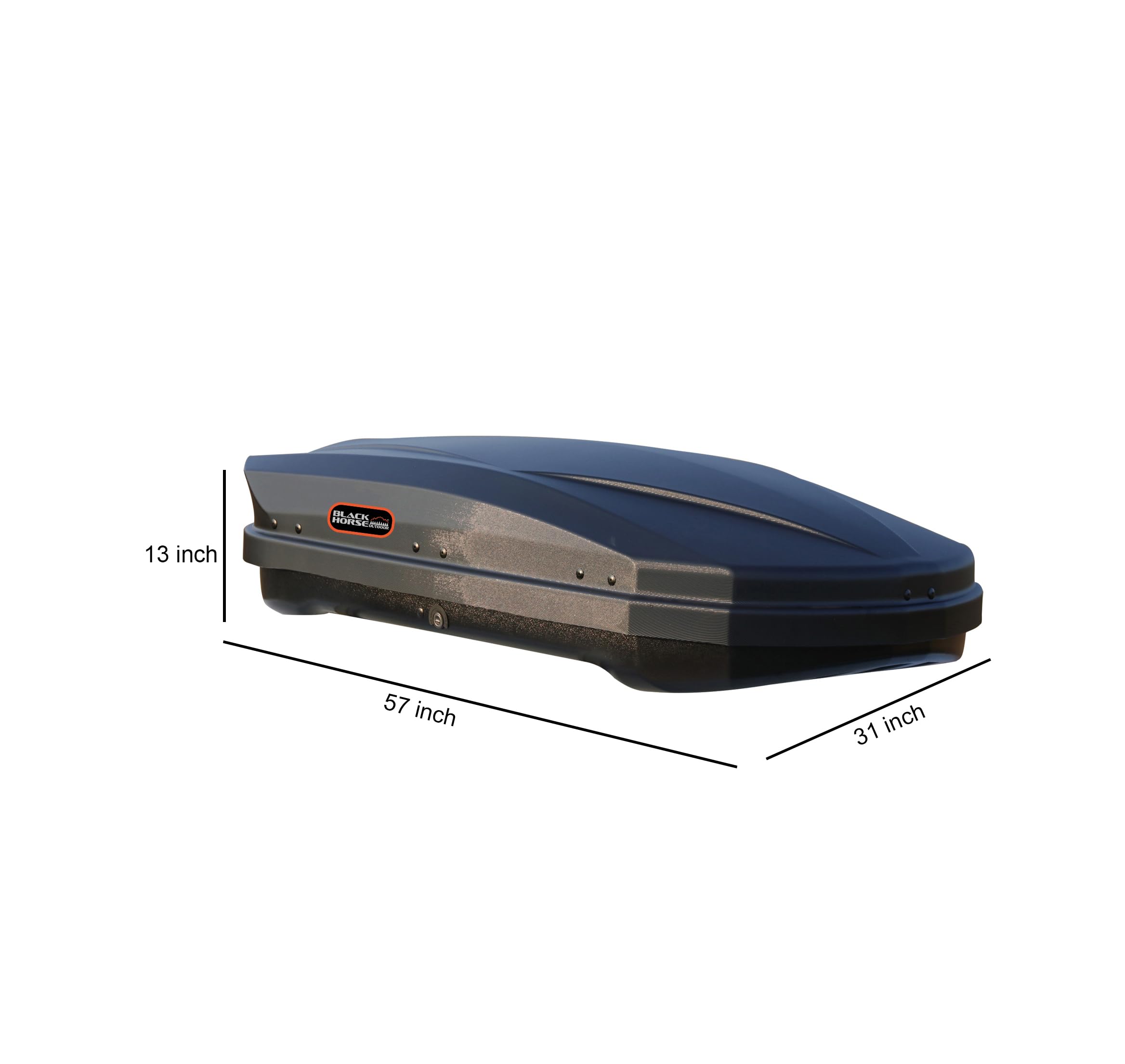 Rooftop Cargo Carrier Black Horse ABS + PMMA Hard Shell, 12 Cubic Feet Waterproof Car Roof Cargo Carrier Box w/Dual Side Opening, Security Key, 165lbs Capacity, for 29" to 80" Wide Crossbar Rack