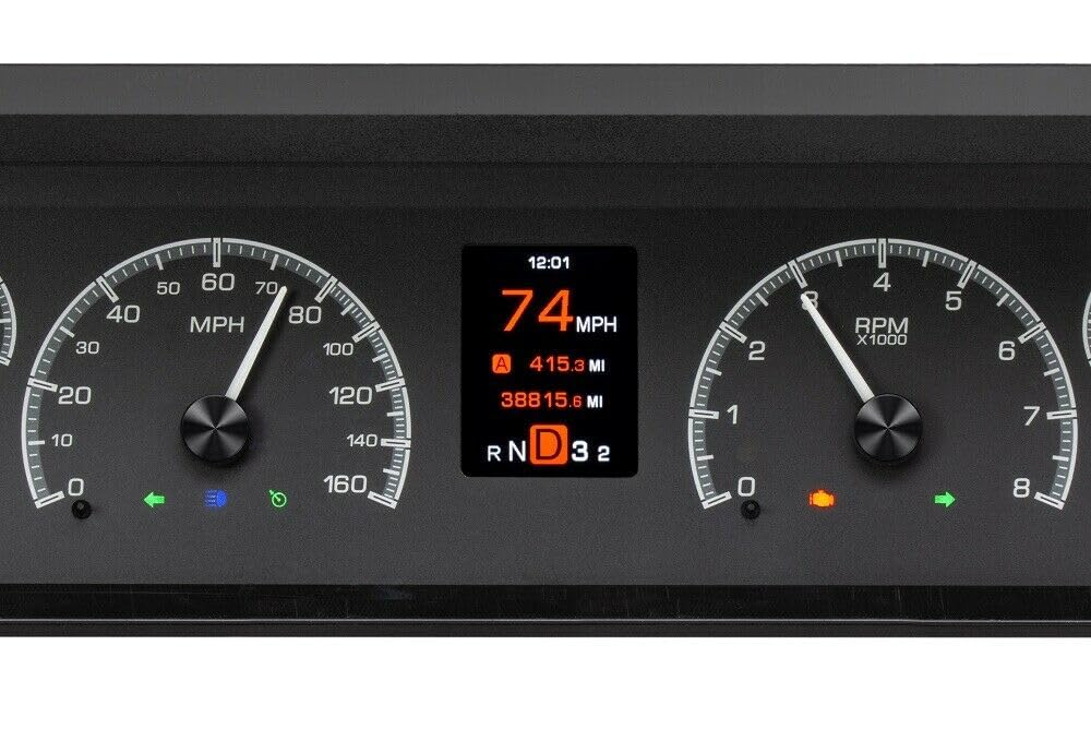 Dakota Digital HDX-77C-CAP-K Analog Gauge Instrument System Compatible with 1977-90 Chevy Caprice/Impala and 1984-86 Pontiac Parisenne Black Alloy