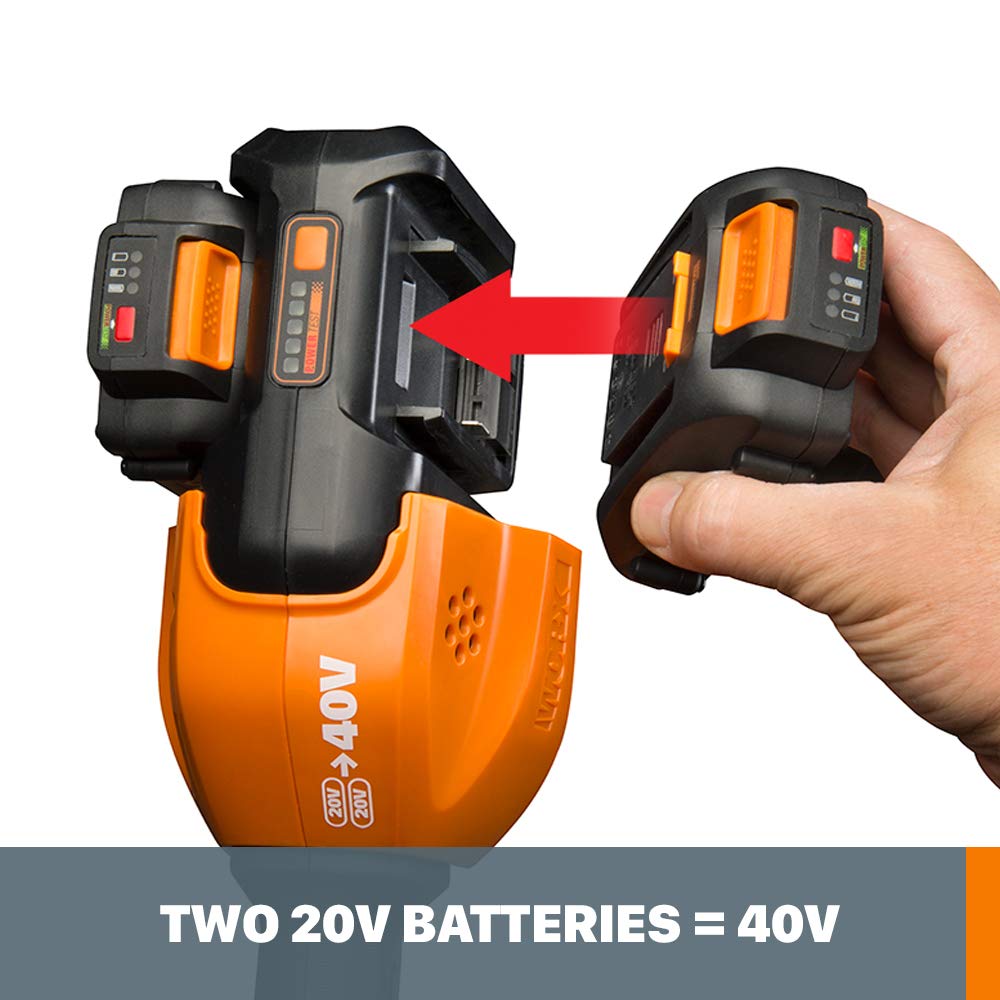Worx Cordless String Trimmer, Edger 40V Power Share Weed Trimmer 13" (2 Batteries & Charger Included) WG184
