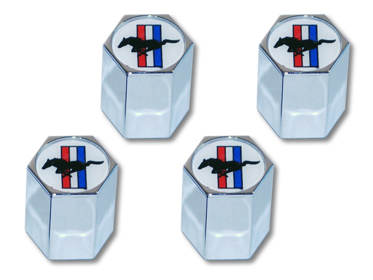Scott Drake 'Tri-Bar' Logo Valve Cap ACC-5033270, (Set of 4)