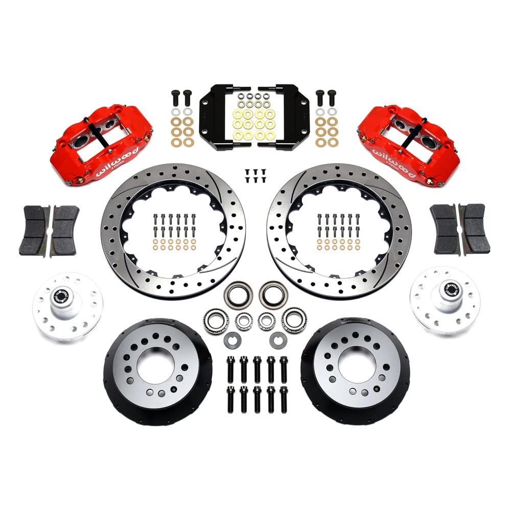 140-11548-DR WILWOOD FNSL6R Front Hub Kit,12.88", Drill, Red Magnum Force Drop Spndle