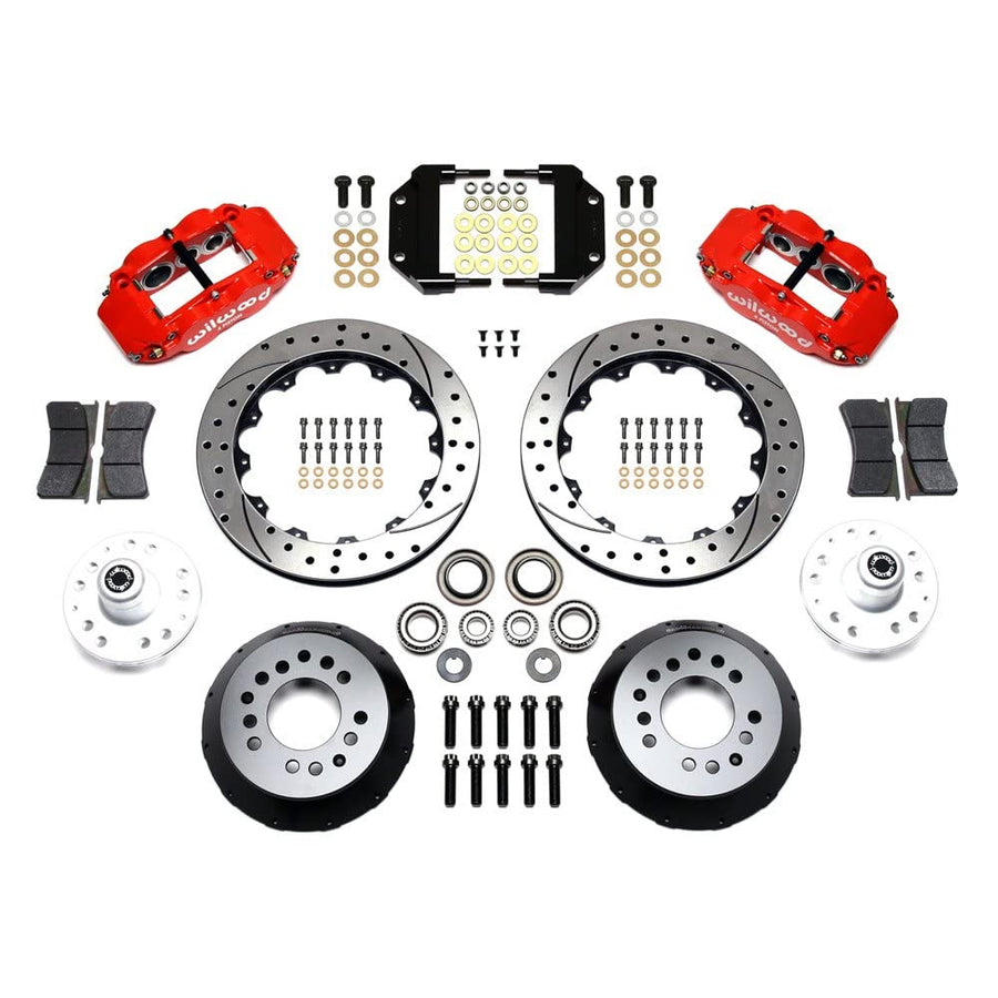 140-11548-DR WILWOOD FNSL6R Front Hub Kit,12.88", Drill, Red Magnum Force Drop Spndle