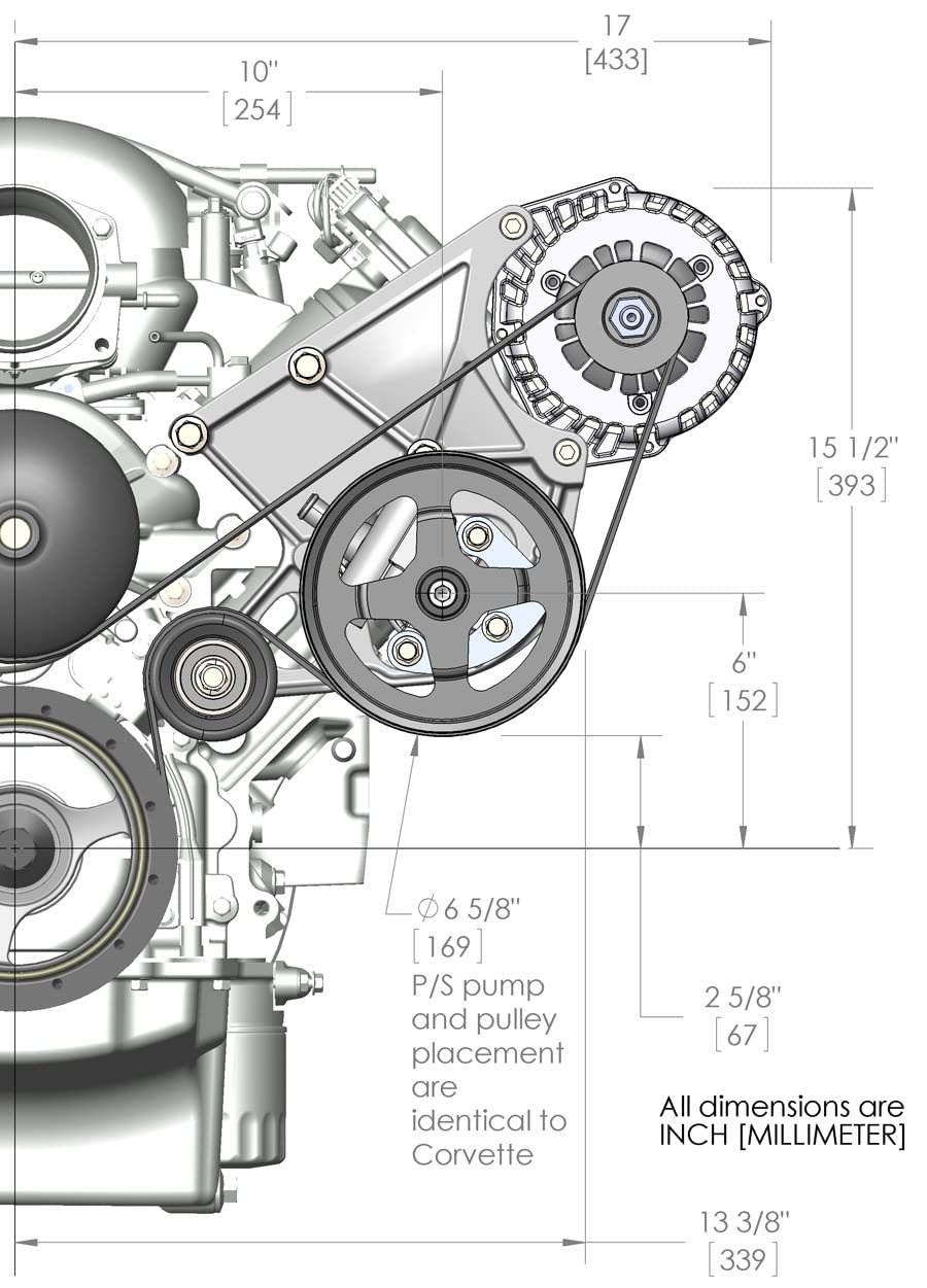Holley 20-143 Alternator & Power Steering Pump Accessory Drive Kit - LS/LT Driver's Side Bracket