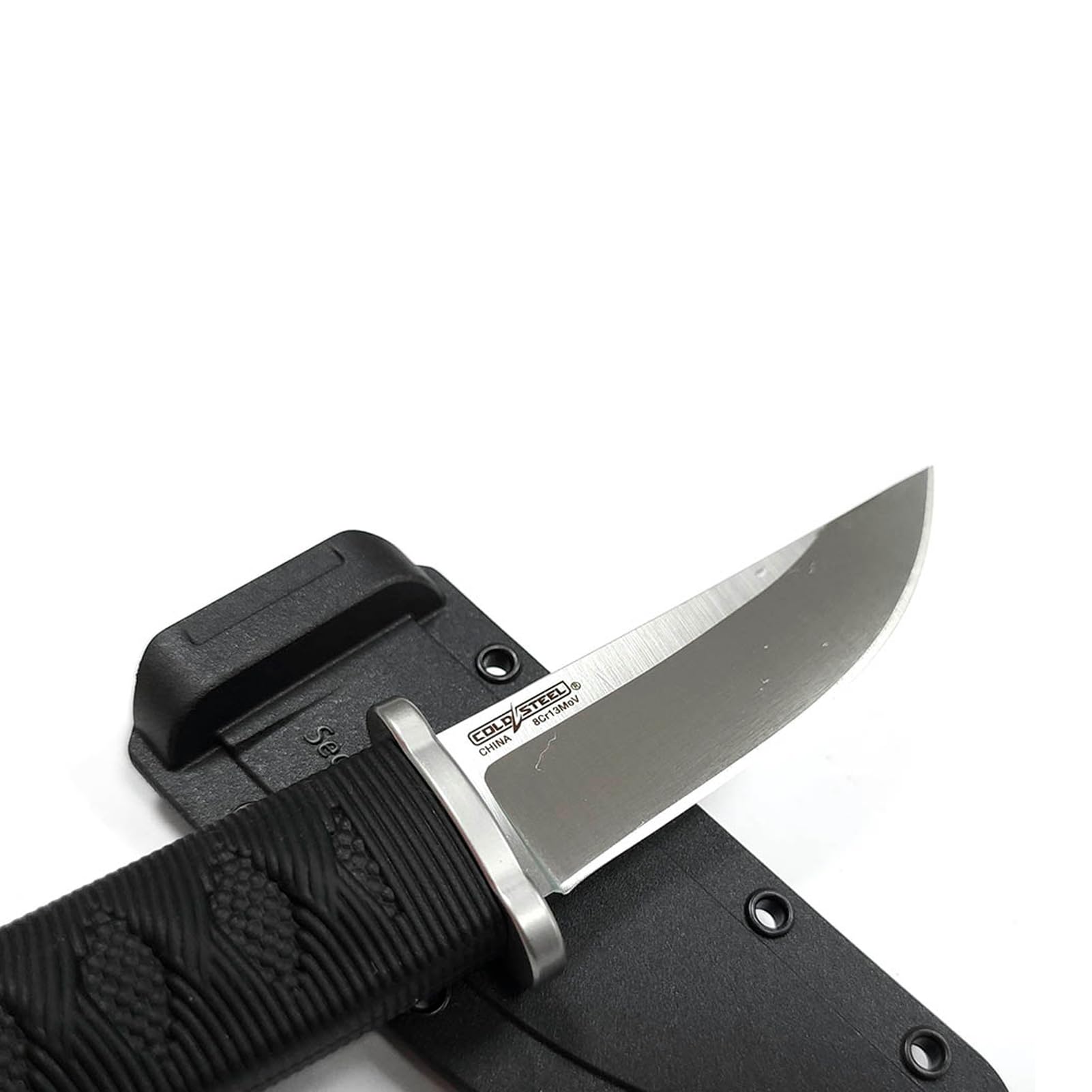 Kyoto II Cold Steel 3-3/8" Durable Compact 8Cr13MoV Stainless Steel Fixed Blade Drop Point Outdoor Hunting Utility Knife, 3 3/8" Textured Kray-Ex Handle, Sheath Included