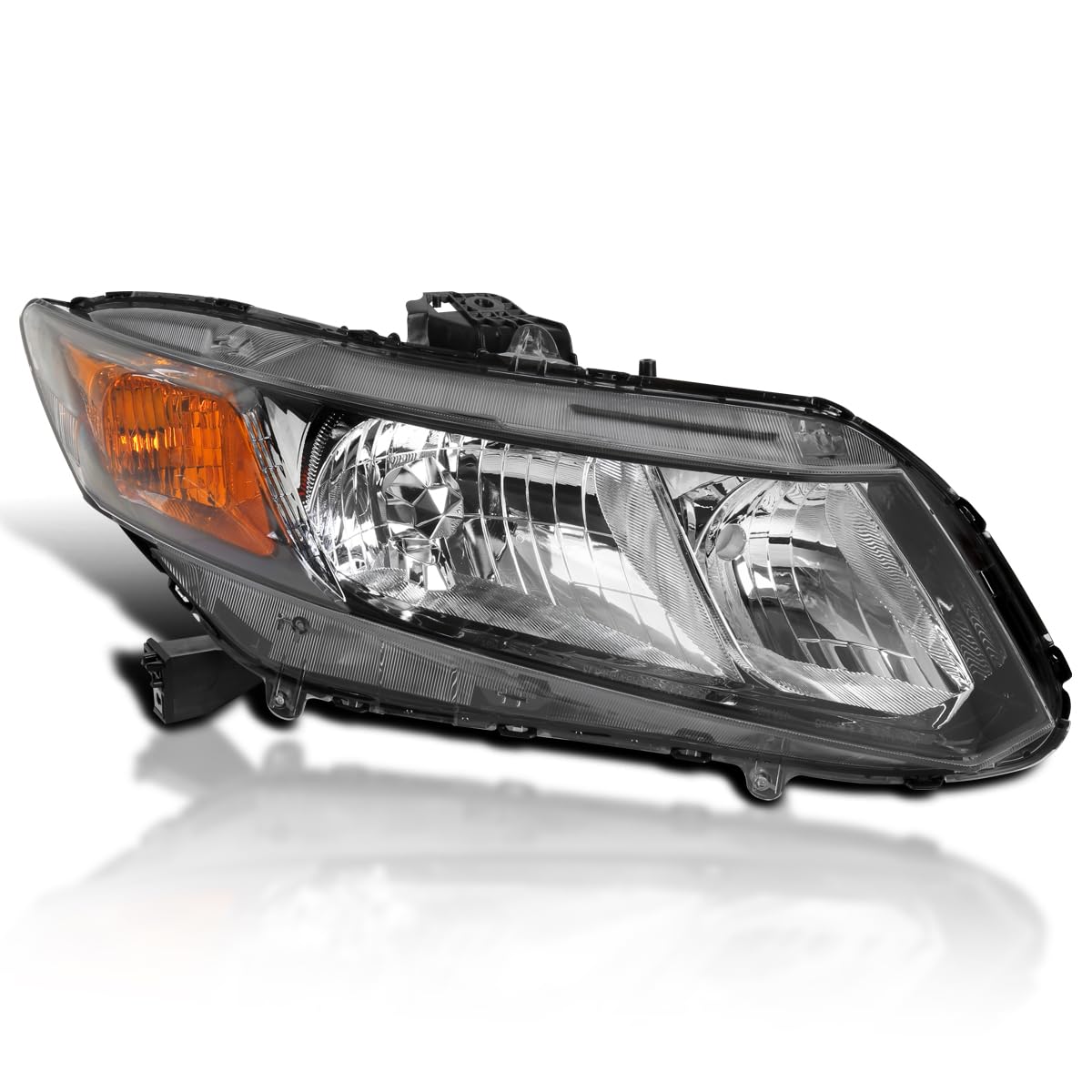 SPEC-D TUNING Black Right Passenger Side Headlight Compatible with 2012-2015 Honda Civic Sedan, 2012-2013 Civic Coupe Head Light Lamp Assembly