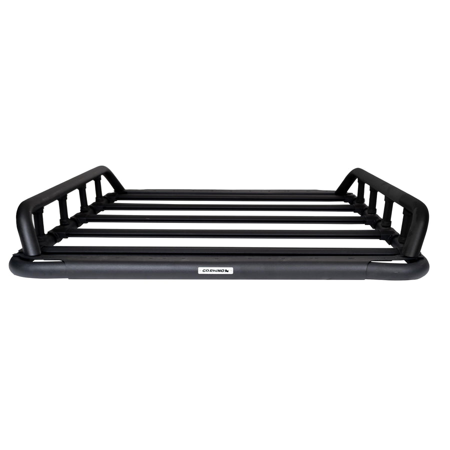 SRM 500 Go Rhino Flat Platform Roof Rack w/Dual Rail & Clamps | Aluminum, Textured Black, L: 55" x W: 52" | 5935251T | Mounts to Most Cross Bars