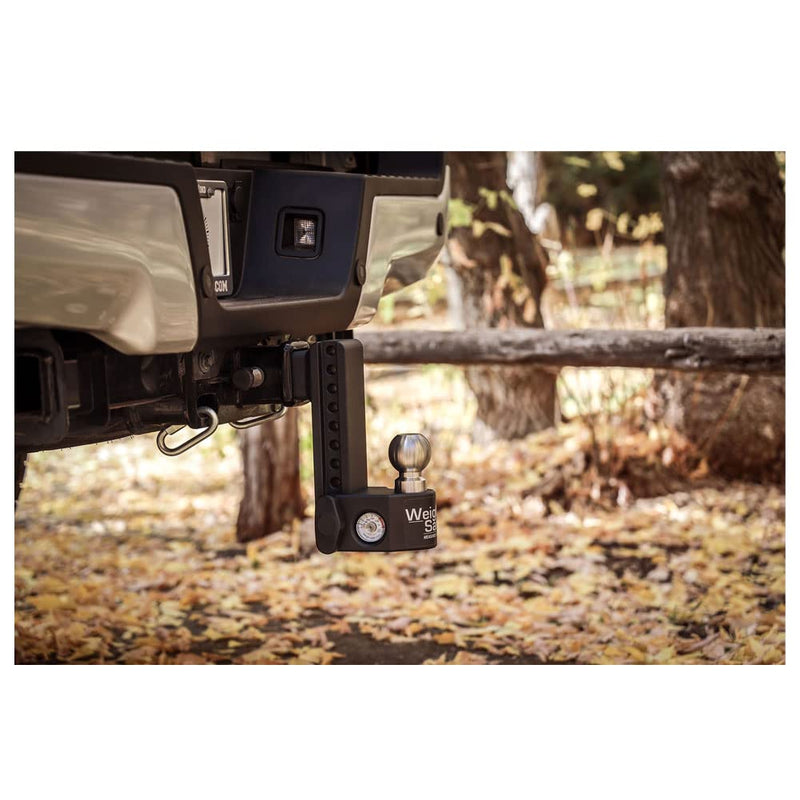 Weigh Safe Adjustable Hitch Ball Mount Trailer - 8" Adjustable Drop Hitch for 2.5" Receiver - Premium Heavy Duty Steel Trailer Tow Hitch with Built in Weight Scale for Anti Sway - 22,000 GTW