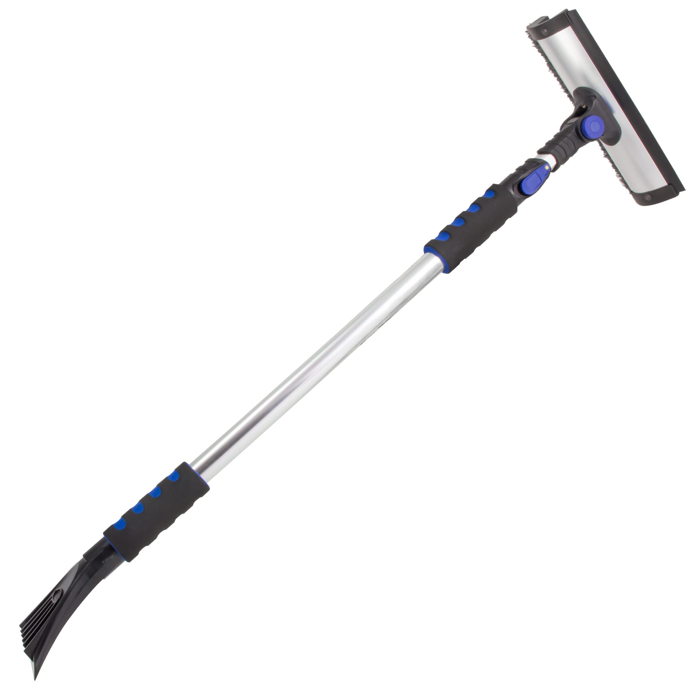 60" SubZero Quick Lock Pivoting Head Snowbroom with Integrated Squeegee and Ice Scraper, Black